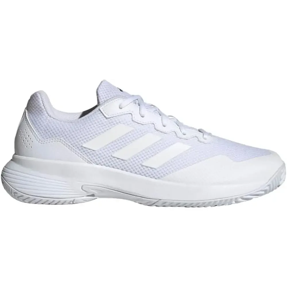NWT adidas Men's Gamecourt 2.0 Tennis Sneaker, White/Matte Silver-Size 14